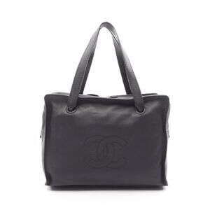 Chanel Coco Mark Tote Bag Leather Black